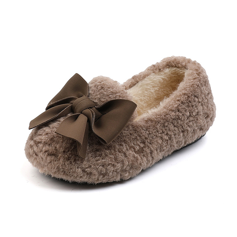 Dječje zimske plišane papuče za dom, podstavljene, gornji dio od pliša, gumena potplata, slip-on, uzrast 1–6 godina