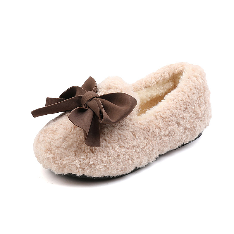 Dječje zimske plišane papuče za dom, podstavljene, gornji dio od pliša, gumena potplata, slip-on, uzrast 1–6 godina