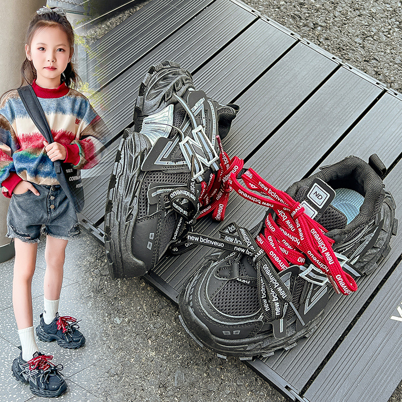 Dječje tenisice za trčanje s prozračnom mrežicom, Velcro zatvarač, unisex, gumeni potplat