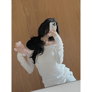 Дамска блуза със слънцезащита, голямо деколте, дълги ръкави, ултра къса дължина, свободна кройка, смес от вискоза и еластан, UPF30+