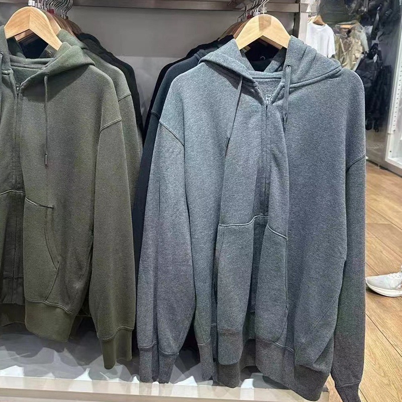 Unisex κουκούλα με φερμουάρ από corduroy με rabbit fur (96%+), κορεατικό στυλ, χαλαρή γραμμή