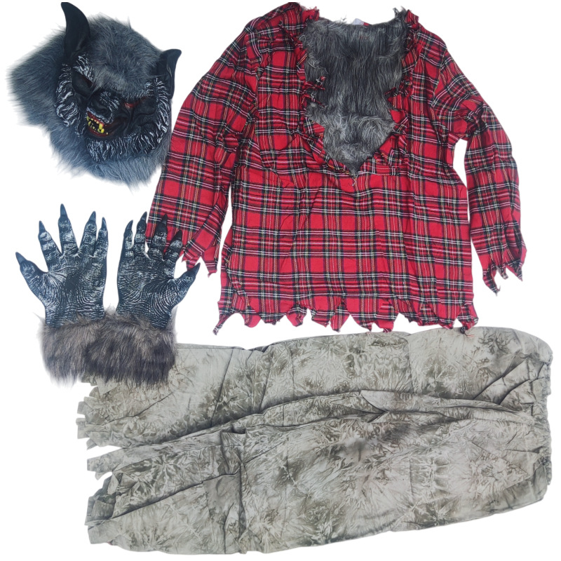 Odrasli cosplay kostim – unisex, likovi vilkolak/zombi za scensku predstavu; tkanina: pamučna smjesa; glavni materijal: poliester; sezona: proljeće 2025; dobna skupina: 25–29; etiketa s ovratnikom