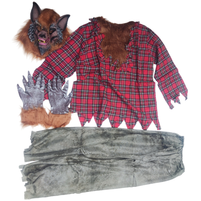 Odrasli cosplay kostim – unisex, likovi vilkolak/zombi za scensku predstavu; tkanina: pamučna smjesa; glavni materijal: poliester; sezona: proljeće 2025; dobna skupina: 25–29; etiketa s ovratnikom