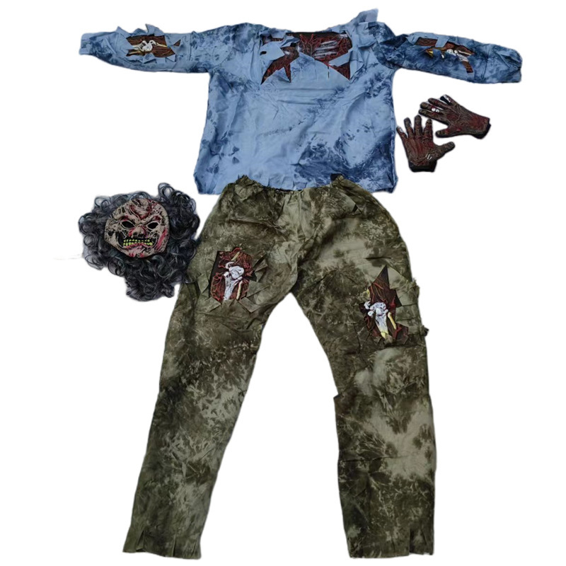 Odrasli cosplay kostim – unisex, likovi vilkolak/zombi za scensku predstavu; tkanina: pamučna smjesa; glavni materijal: poliester; sezona: proljeće 2025; dobna skupina: 25–29; etiketa s ovratnikom