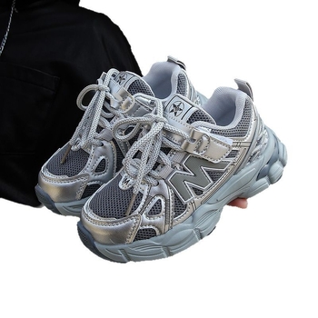 Dječje tenisice za proljeće 2025, retro stil, Velcro zatvarač, gornji PU+mesh, gumena podstava, za uzrast 4–12 godina