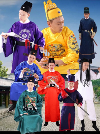 Unisex hanfu službeni kostim za scenske nastupe, tkanina od kemijskih vlakana s poliesterom, 100% poliester, jesen 2022