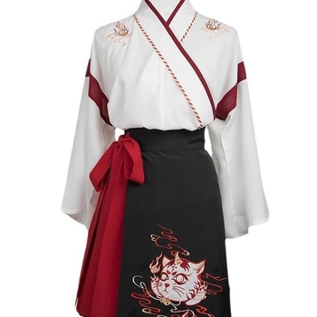 Hanfu inspirirana unisex suknja do struka, kineski stil drevnog kostima, Lycra materijal, proljeće 2025, za uzrast 18–24.