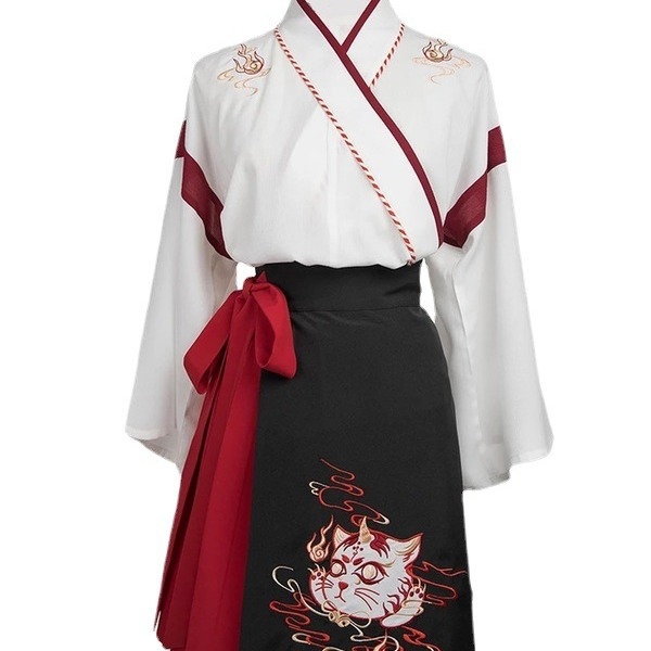 Hanfu inspirirana unisex suknja do struka, kineski stil drevnog kostima, Lycra materijal, proljeće 2025, za uzrast 18–24.