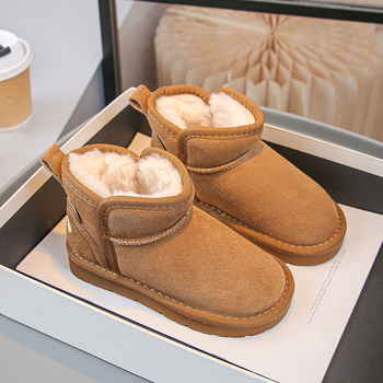 Unisex dječje čizme do gležnja od teleće kože, zimski casual stil, uzrast 1–12 godina