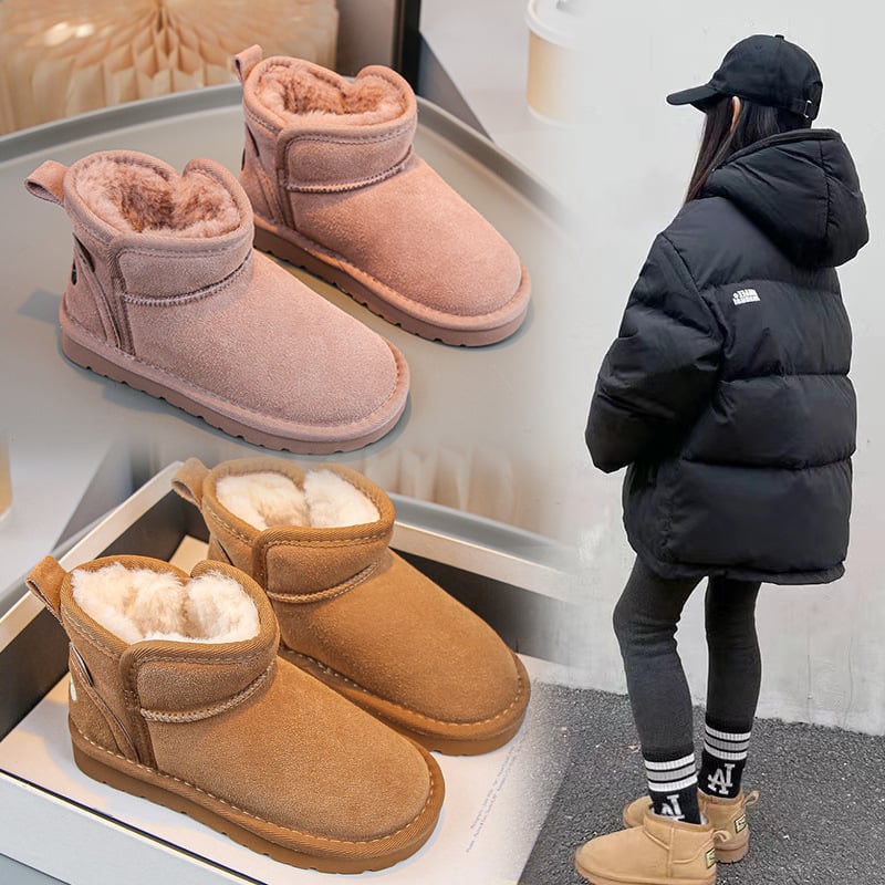 Unisex dječje čizme do gležnja od teleće kože, zimski casual stil, uzrast 1–12 godina