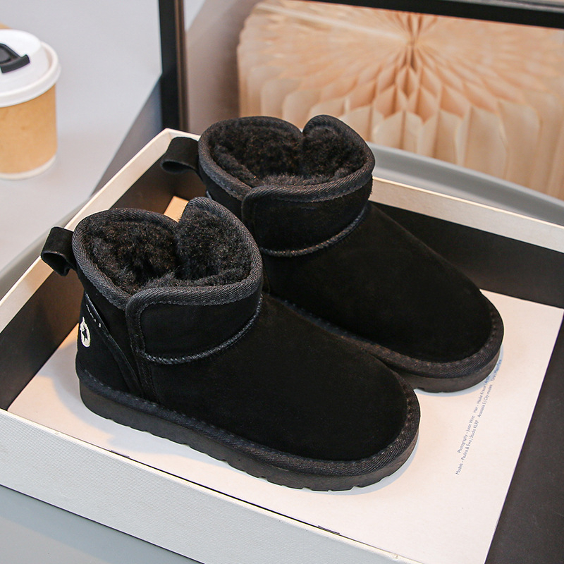 Unisex dječje čizme do gležnja od teleće kože, zimski casual stil, uzrast 1–12 godina