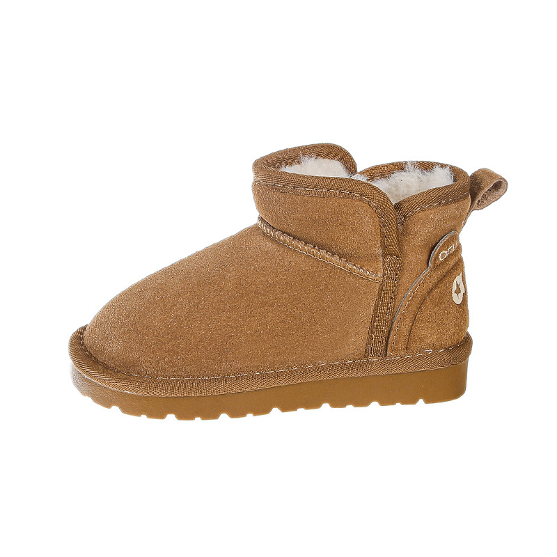 Unisex dječje čizme do gležnja od teleće kože, zimski casual stil, uzrast 1–12 godina