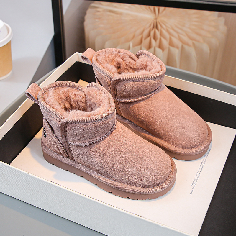 Unisex dječje čizme do gležnja od teleće kože, zimski casual stil, uzrast 1–12 godina