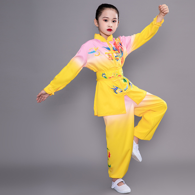 Ihang Dječji Wushu Scenski Kostim – kineski stil dugi rukav Tai Chi trening, 100% poliester, uzrast do 17 godina, jesen 2021.