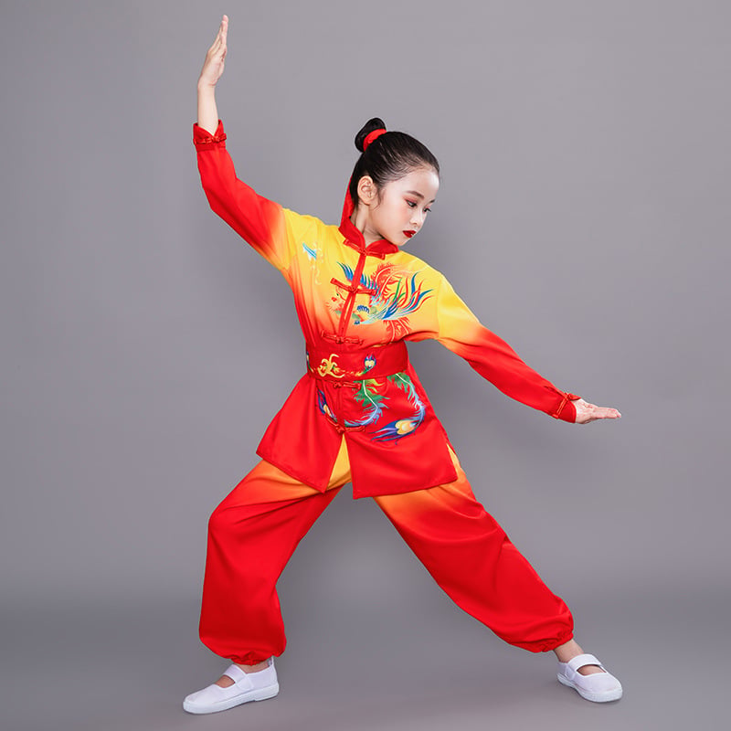 Ihang Dječji Wushu Scenski Kostim – kineski stil dugi rukav Tai Chi trening, 100% poliester, uzrast do 17 godina, jesen 2021.