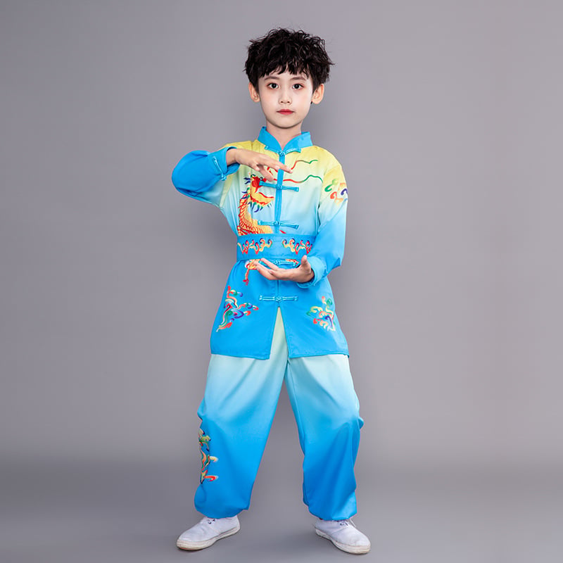 Ihang Dječji Wushu Scenski Kostim – kineski stil dugi rukav Tai Chi trening, 100% poliester, uzrast do 17 godina, jesen 2021.