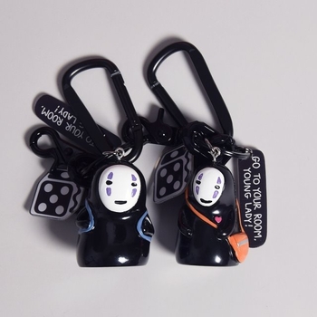 Ключодържател от смола – двойка No-Face, карикатурен стил, за чанти и раници