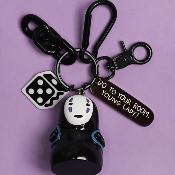 Ключодържател от смола – двойка No-Face, карикатурен стил, за чанти и раници