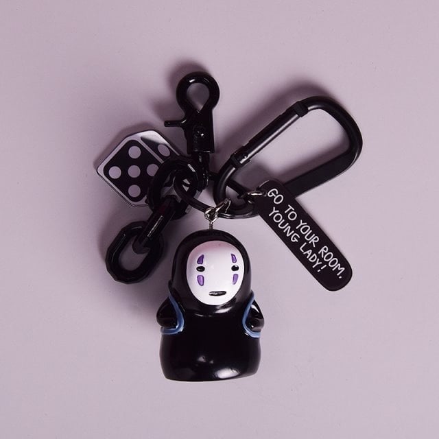 Ключодържател от смола – двойка No-Face, карикатурен стил, за чанти и раници