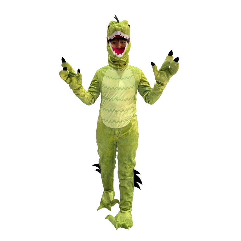 Dinosaurus Kostim Cosplay za Halloween - Prugasti Uzorak, Kristalno Mekani Poliester, Unisex za Djecu (95% Poliester)