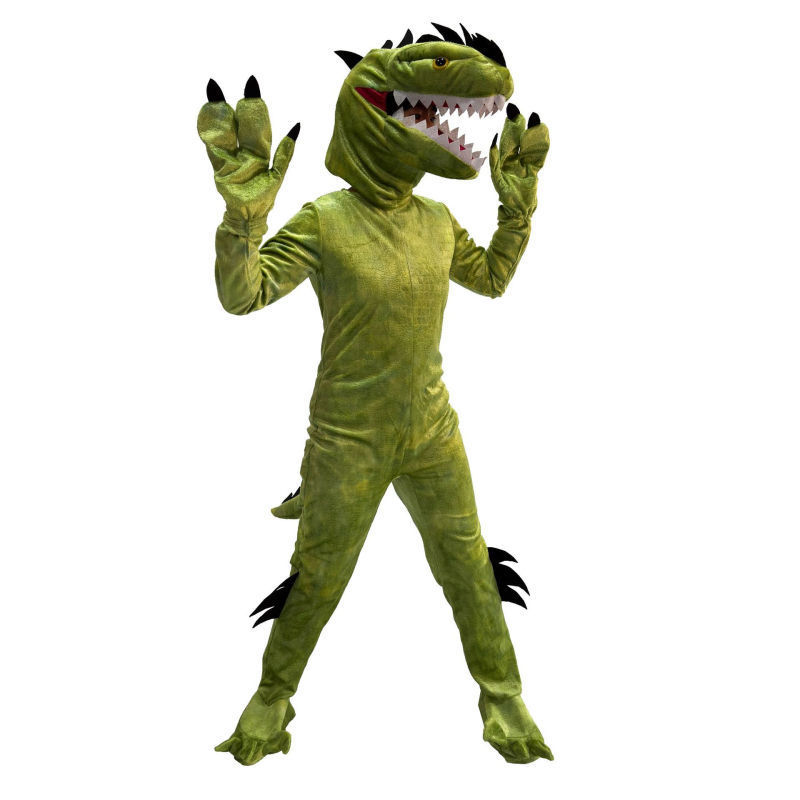 Dinosaurus Kostim Cosplay za Halloween - Prugasti Uzorak, Kristalno Mekani Poliester, Unisex za Djecu (95% Poliester)