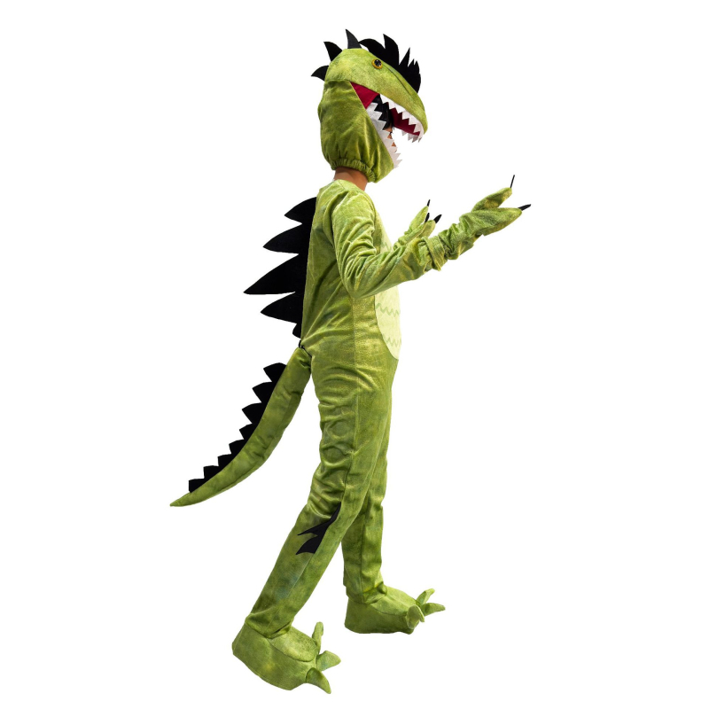 Dinosaurus Kostim Cosplay za Halloween - Prugasti Uzorak, Kristalno Mekani Poliester, Unisex za Djecu (95% Poliester)