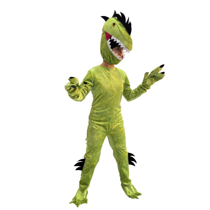 Dinosaurus Kostim Cosplay za Halloween - Prugasti Uzorak, Kristalno Mekani Poliester, Unisex za Djecu (95% Poliester)