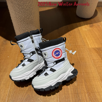 Unisex zimske čizme za snijeg s anti-slip čeličnim kandžama, gornji dio mikrovlakna + kišna tkanina, potplat guma/EVA, korejski stil, za djecu i tinejdžere 7–16 godina