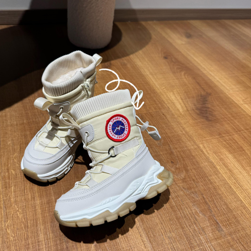 Unisex zimske čizme za snijeg s anti-slip čeličnim kandžama, gornji dio mikrovlakna + kišna tkanina, potplat guma/EVA, korejski stil, za djecu i tinejdžere 7–16 godina