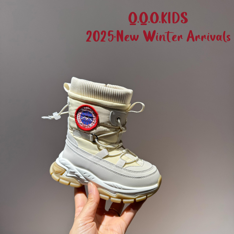 Unisex zimske čizme za snijeg s anti-slip čeličnim kandžama, gornji dio mikrovlakna + kišna tkanina, potplat guma/EVA, korejski stil, za djecu i tinejdžere 7–16 godina
