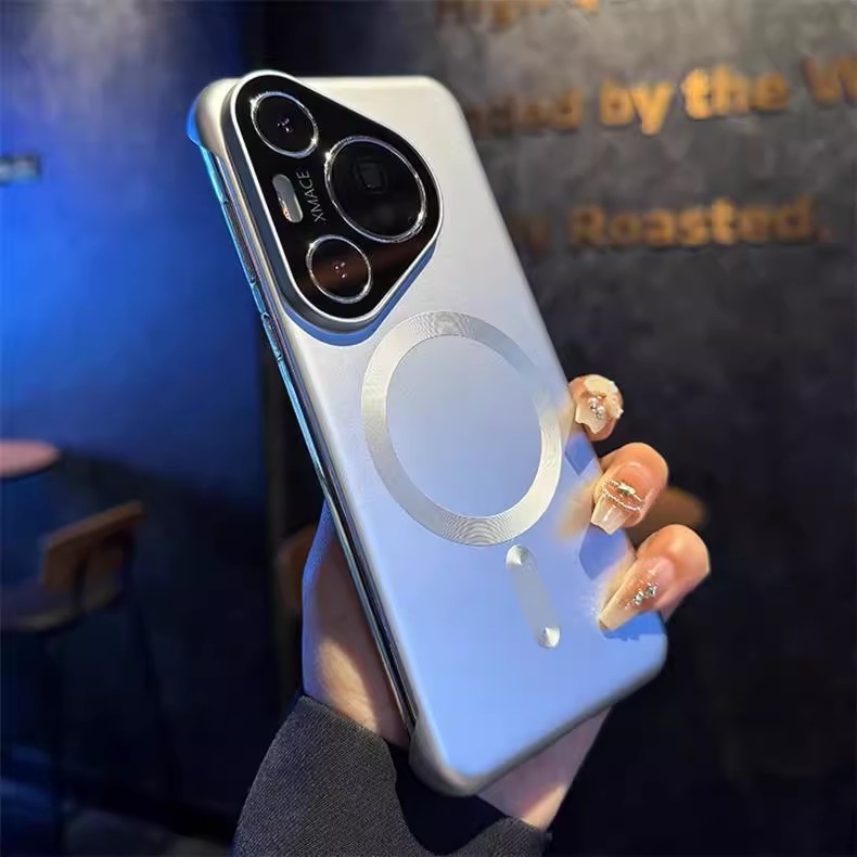 Carcasă pentru telefon Huawei P80Pro+ fără ramă, magnetică, finisaj mat, husă PC pentru Mate60Pro – rezistentă la șocuri, anti cadere, prindere magnetică