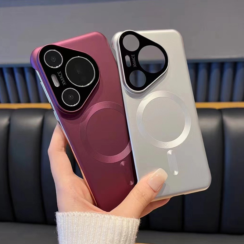 Carcasă pentru telefon Huawei P80Pro+ fără ramă, magnetică, finisaj mat, husă PC pentru Mate60Pro – rezistentă la șocuri, anti cadere, prindere magnetică