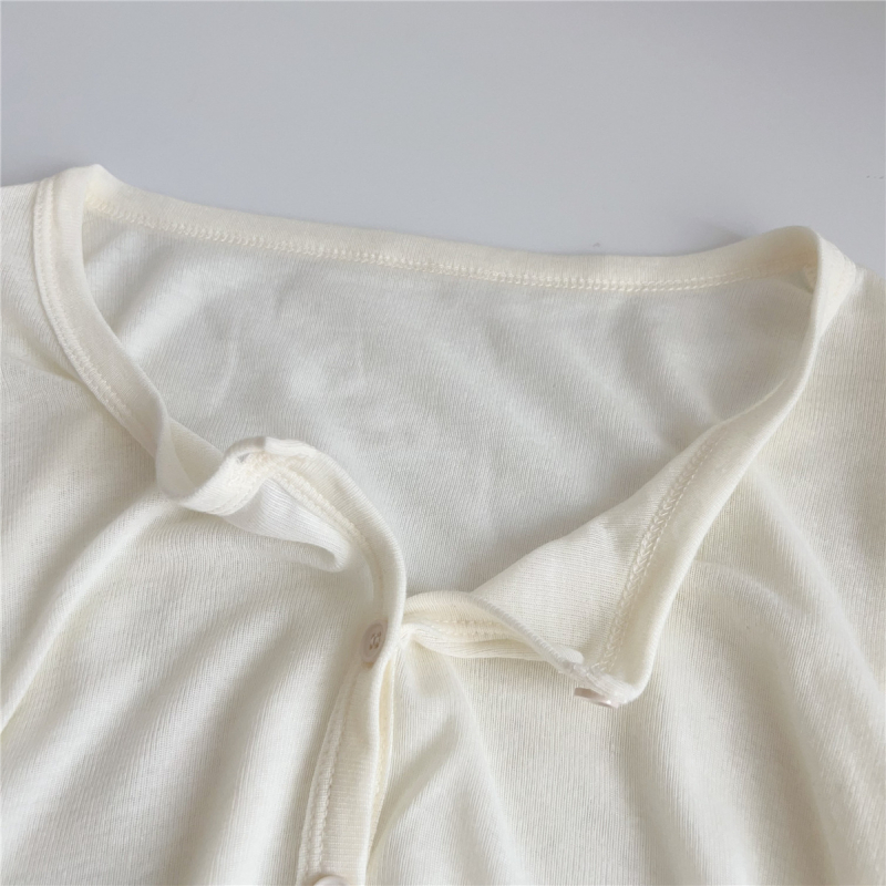 Дамски свободен трикотажен слънцезащитен кардиган, дълги ръкави, едноредово закопчаване, тънък материал, дължина 50–65 см