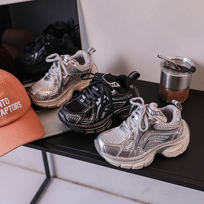 Djeca tenisice stil dad shoes s Velcro kopčom; gornji dio mikrovlakno+ mreža; potplat EVA; protuklizne i otporne na habanje; jesenska verzija 2024; uzrast 4–12