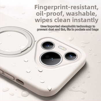 Kryt Huawei Mate 80 Pro z tekutého silikónu s otočným stojanom – proti pádu, matný povrch, proti otlačkom prstov