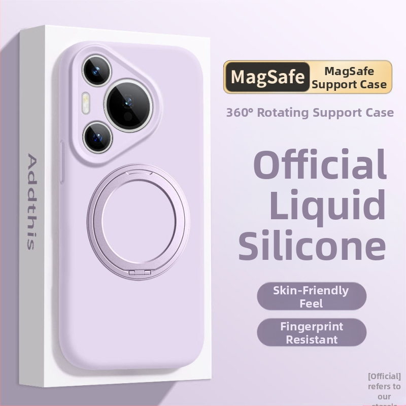 Kryt Huawei Mate 80 Pro z tekutého silikónu s otočným stojanom – proti pádu, matný povrch, proti otlačkom prstov