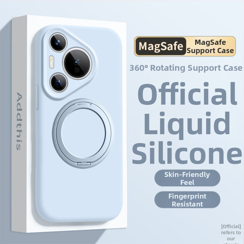 Kryt Huawei Mate 80 Pro z tekutého silikónu s otočným stojanom – proti pádu, matný povrch, proti otlačkom prstov