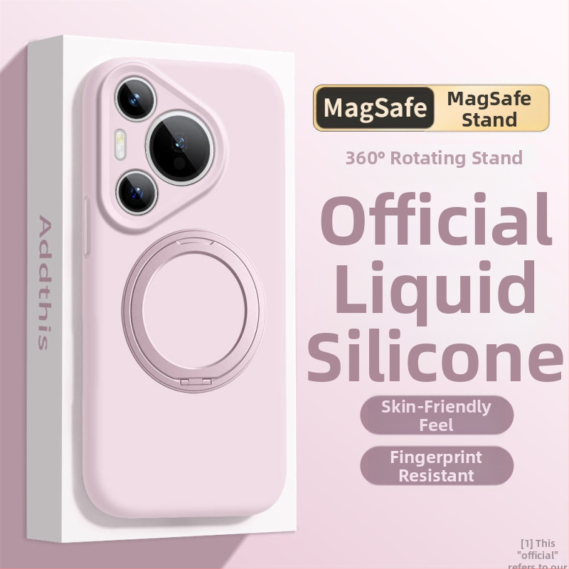 Kryt Huawei Mate 80 Pro z tekutého silikónu s otočným stojanom – proti pádu, matný povrch, proti otlačkom prstov