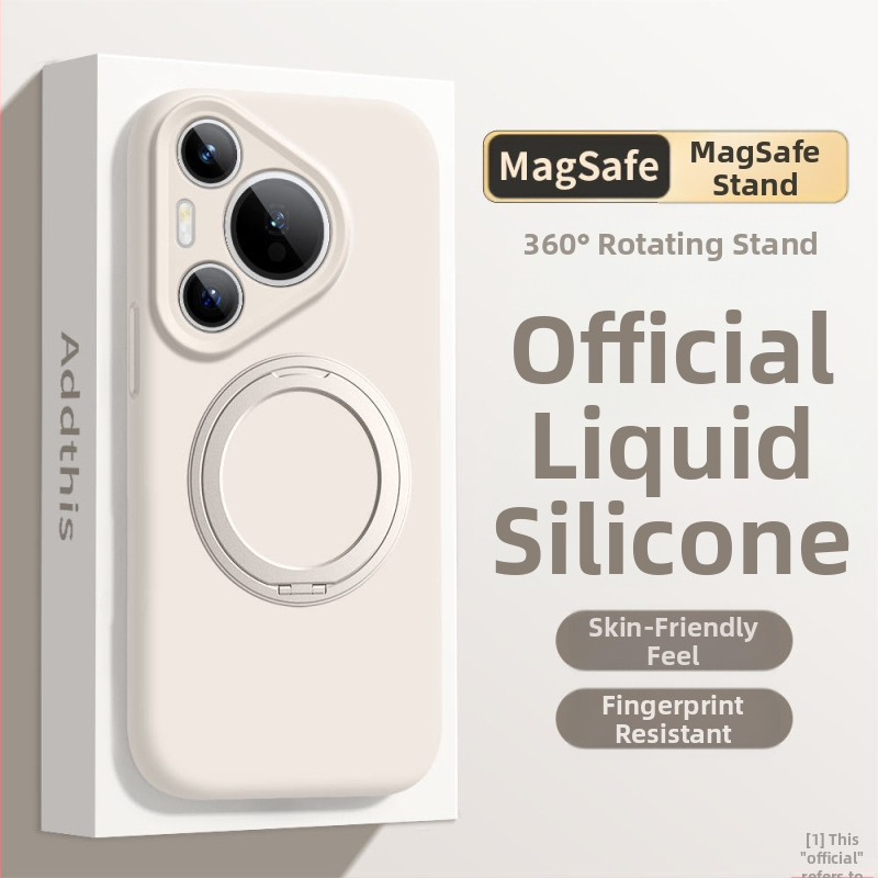 Kryt Huawei Mate 80 Pro z tekutého silikónu s otočným stojanom – proti pádu, matný povrch, proti otlačkom prstov