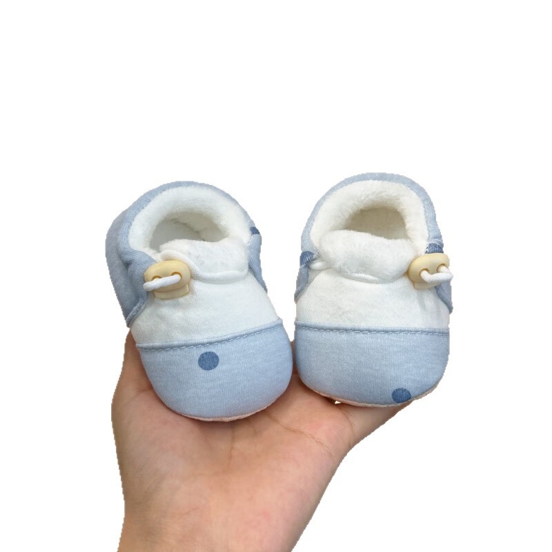 Cipele za bebe za prve korake - gornji dio od pamuka, debeli protivklizni mekani đon, elastična traka, zadržavaju toplinu, za 6-12 mjeseci