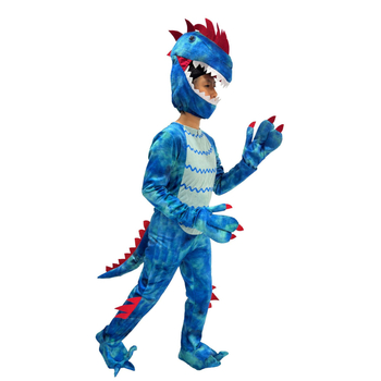 Cosplay kostim dinosaura za djecu, unisex, prugasti uzorak, kristalno mekan poliester, glavni materijal 95% poliester, za Halloween i scenske nastupe