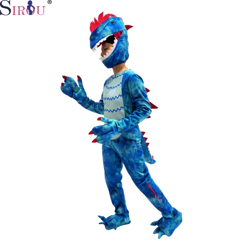 Cosplay kostim dinosaura za djecu, unisex, prugasti uzorak, kristalno mekan poliester, glavni materijal 95% poliester, za Halloween i scenske nastupe