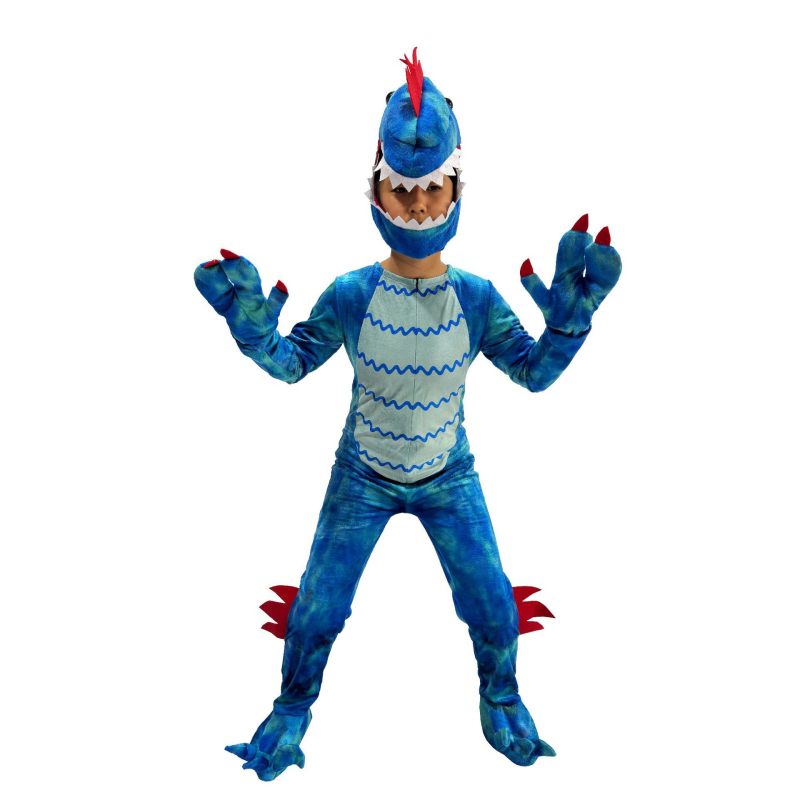 Cosplay kostim dinosaura za djecu, unisex, prugasti uzorak, kristalno mekan poliester, glavni materijal 95% poliester, za Halloween i scenske nastupe