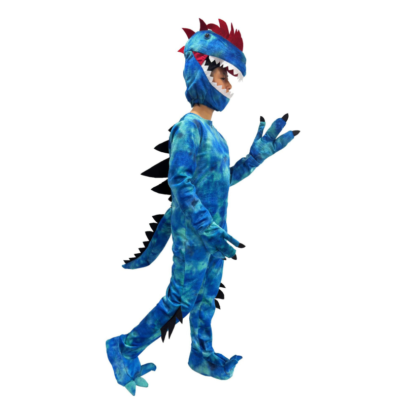 Cosplay kostim dinosaura za djecu, unisex, prugasti uzorak, kristalno mekan poliester, glavni materijal 95% poliester, za Halloween i scenske nastupe