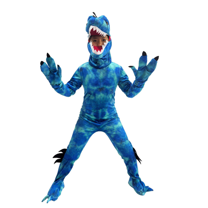 Cosplay kostim dinosaura za djecu, unisex, prugasti uzorak, kristalno mekan poliester, glavni materijal 95% poliester, za Halloween i scenske nastupe
