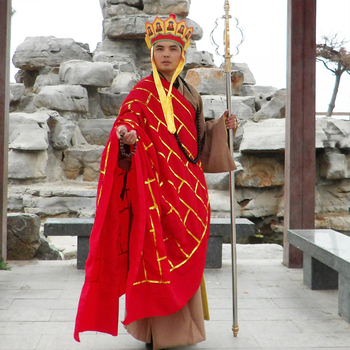 Journey to the West: četverostruki scenarijski kostim za odrasle (Tang Priest, Sun Wukong, Zhu Bajie, Sha Wujing) – tkanina pamuk-poliester, podstava poliester