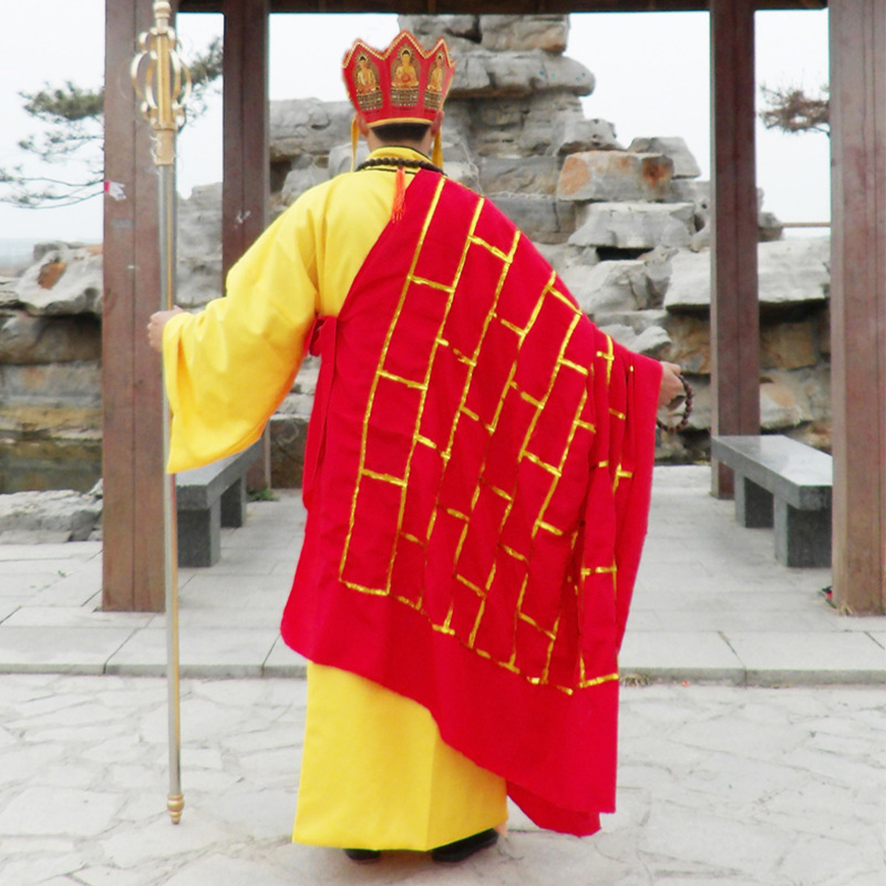 Journey to the West: četverostruki scenarijski kostim za odrasle (Tang Priest, Sun Wukong, Zhu Bajie, Sha Wujing) – tkanina pamuk-poliester, podstava poliester
