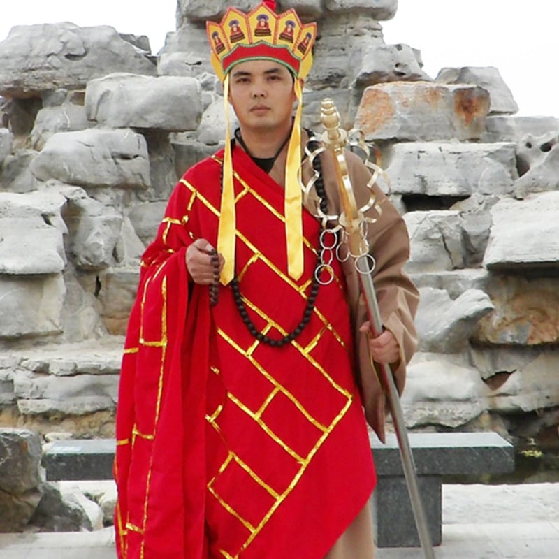 Journey to the West: četverostruki scenarijski kostim za odrasle (Tang Priest, Sun Wukong, Zhu Bajie, Sha Wujing) – tkanina pamuk-poliester, podstava poliester