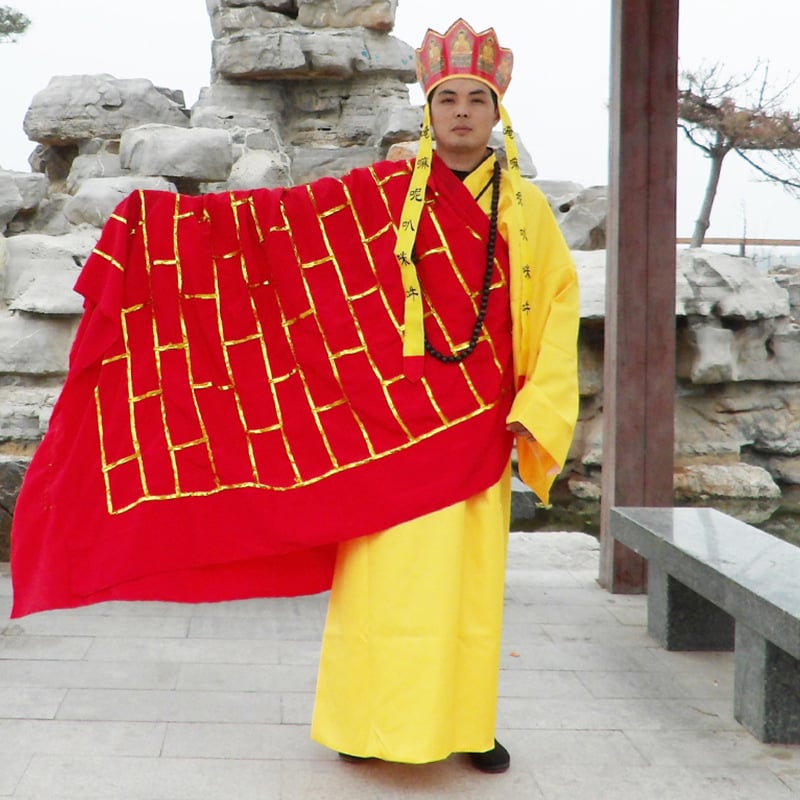 Journey to the West: četverostruki scenarijski kostim za odrasle (Tang Priest, Sun Wukong, Zhu Bajie, Sha Wujing) – tkanina pamuk-poliester, podstava poliester