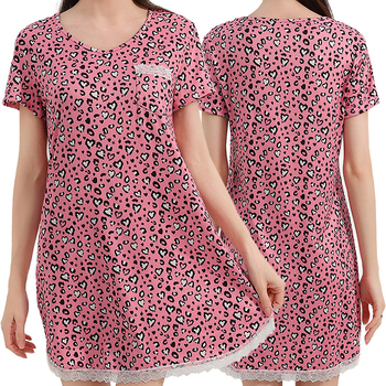 Milk Silk νυχτικό με V-λαιμό, 3/4 μανίκια, μακριά φορεσιά με δαντελένια άκρη και εκτύπωση